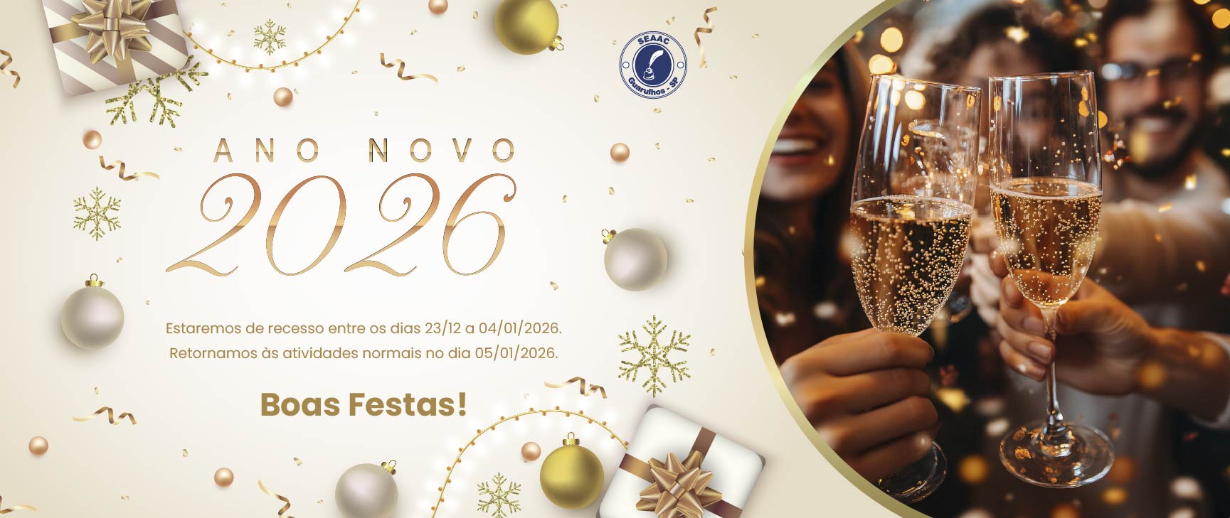 AVISO DE RECESSO - 22 de dezembro de 2025 a 04 de janeiro de 2026